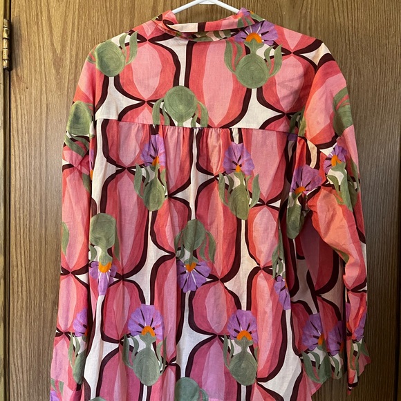 BNWT Floral Pink Button-Up Women's Blouse - Picture 5 of 5